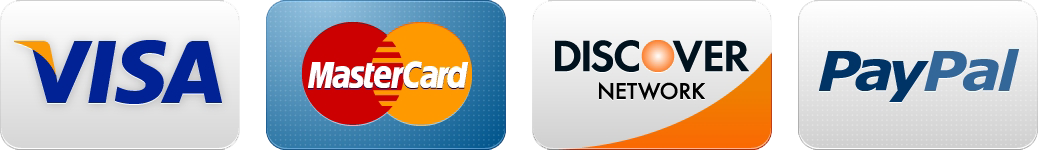 Accepted payment methods: Visa, Mastercard, American Express, Discover and PayPal